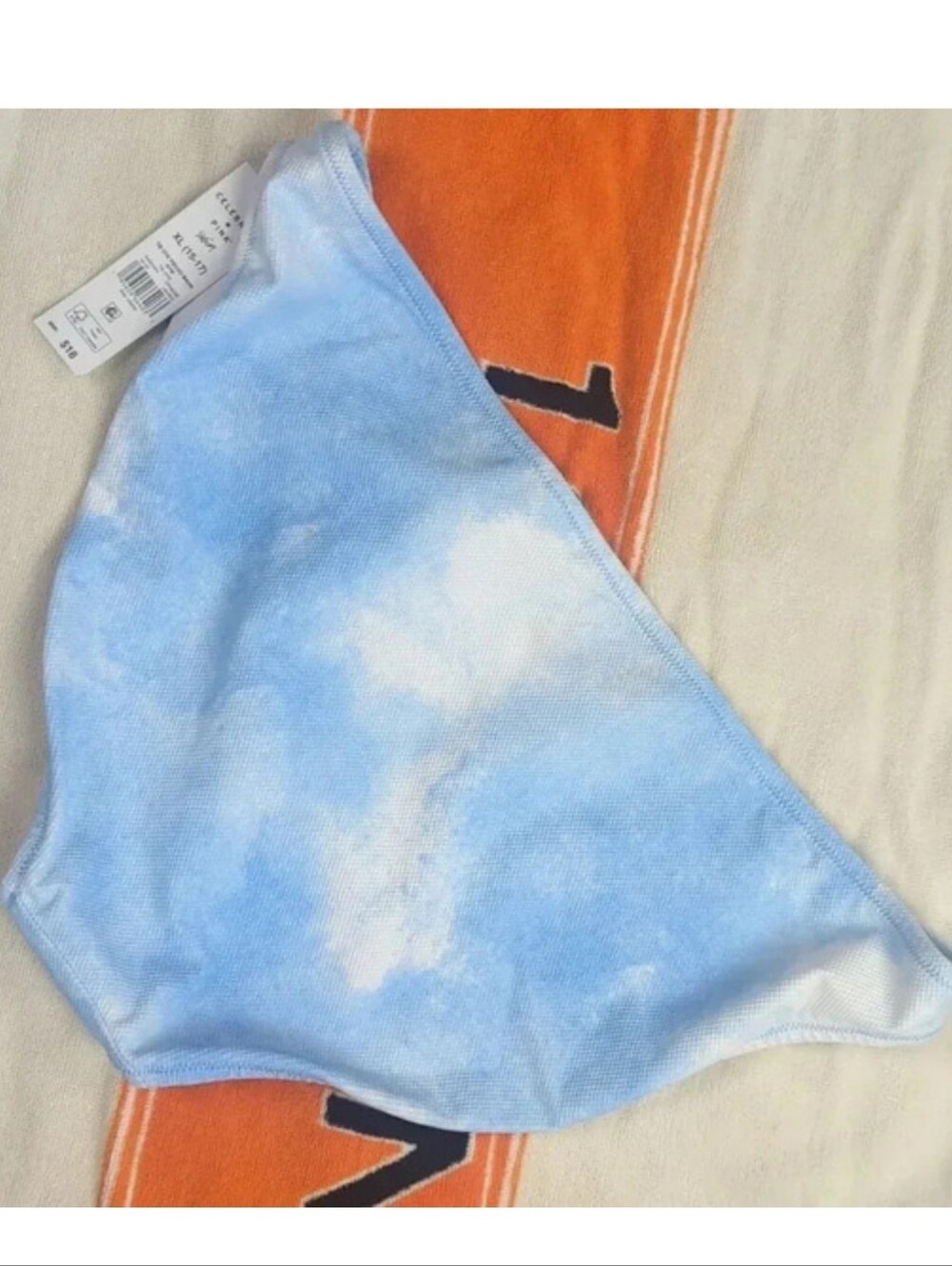 Celebrity Pink Blue & White Tie Dye Bikini Top - Picture 14 of 16